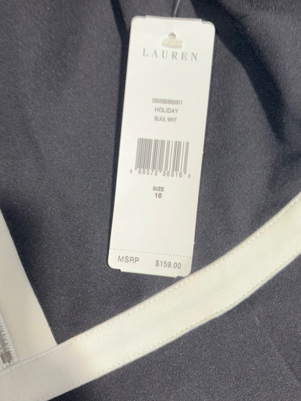 Ralph Lauren Tuxedo Colorblock Fit & Flare Dress NWT Size 16 Deadstock VTG Plus - Picture 3 of 5